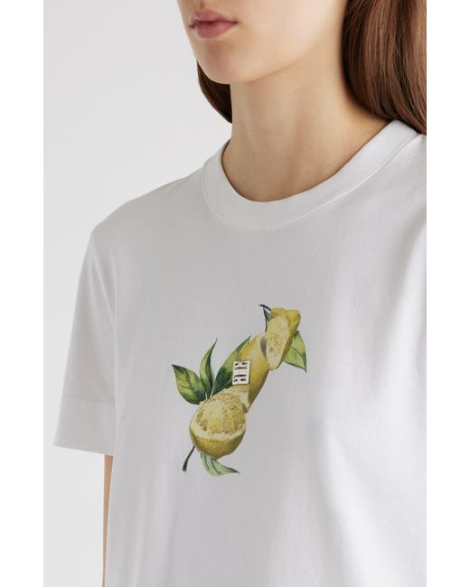 Givenchy Blue Slim Fit Cotton Lemon Graphic T-shirt