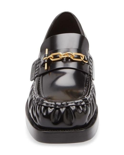 Balmain Gray Sync Glazed Leather Loafer for men