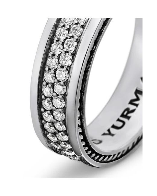 David Yurman Metallic Streamline Two-Row Band Ring With Diamonds