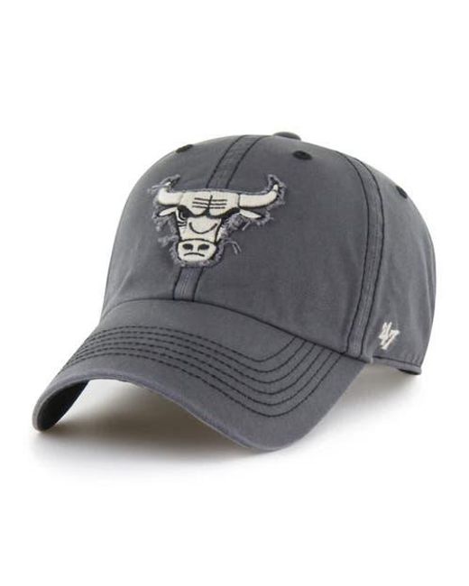 '47 Gray Chicago Bulls Scupper Rough Edge Applique Clean Up Adjustable Hat for men