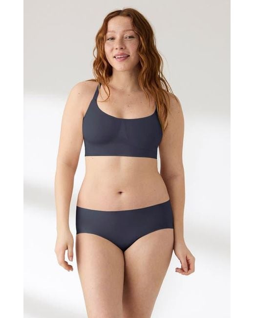 True & Co. Blue Soft Form Square Neck Wireless Bra