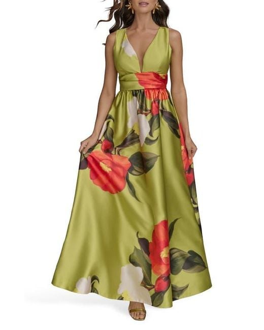 Donna Karan Floral Print Sleeveless A-Line Dress in Green | Lyst Donna Karan Floral Print Sleeveless A-Line Dress in Green | Lyst