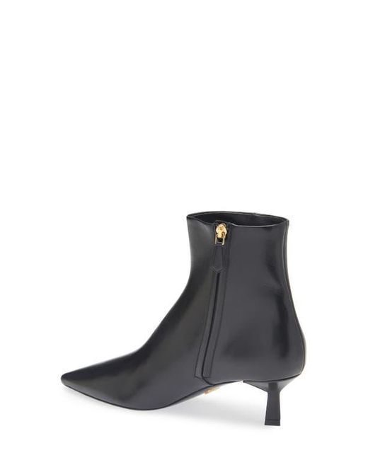 Prada Black Pointed Toe Kitten Heel Bootie