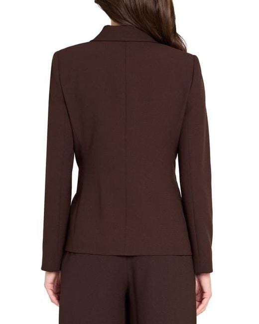 Tahari Brown One-Button Blazer