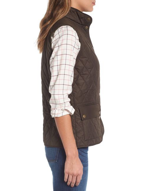 Barbour Saddleworth Quilted Vest in Brown Lyst