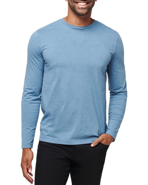 Travis Mathew Blue Warmer Tides Cotton Long Sleeve T-shirt for men