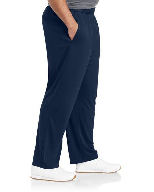 Reebok Blue Big & Tall Performance Double-Knit Open-Hem Pants for men