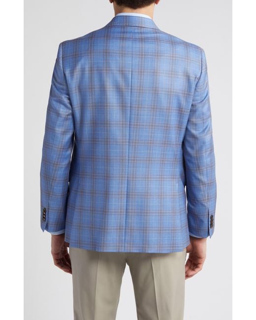 Ted Baker Blue Jay Slim Fit Deco Plaid Wool Sport Coat for men