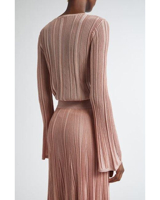 Zimmermann Pink Lucky Metallic Rib Sweater