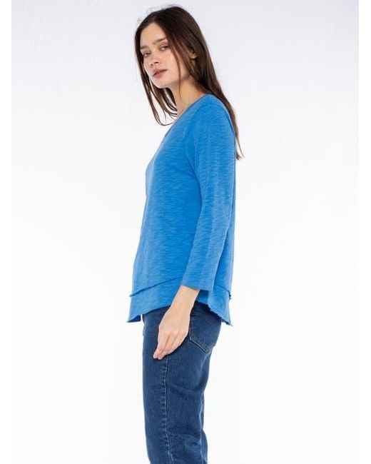 Wilt Red Shrunken Crew 3/4 Sleeve Mock Layer Tee