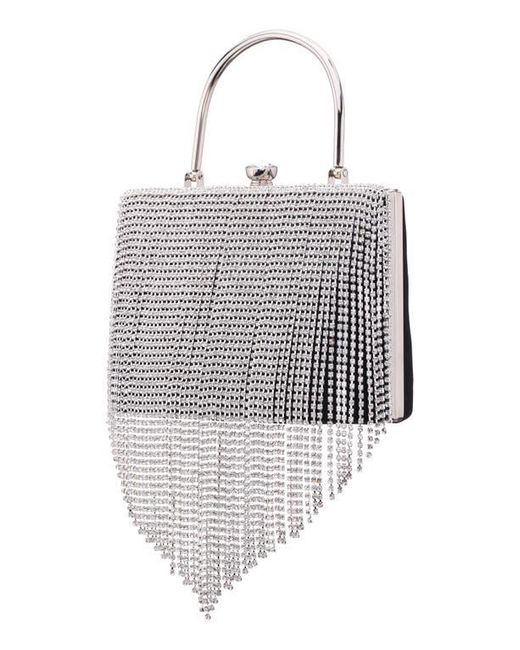 Nina White Eden Top Handle Frame Clutch