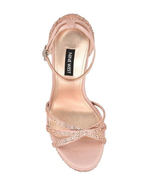 Nine West Pink Lartay Platform Ankle Strap Sandal