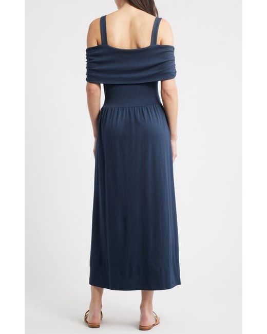 Nation Ltd Blue Tamaira Flounce Sleeveless Maxi Dress