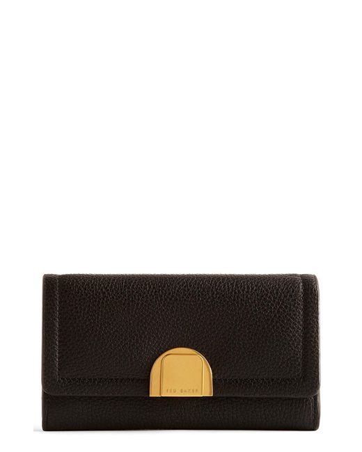 Ted Baker Black Imieldi Lock Detail Leather Clutch