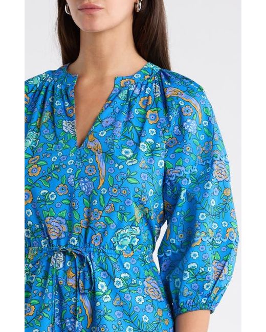 Sugarlips Blue Dabria Split Neck Minidress