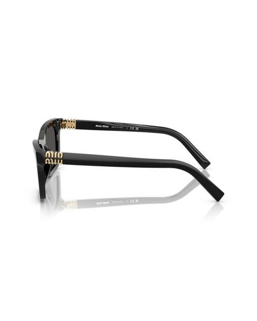 Miu Miu Black 55Mm Rectangular Sunglasses