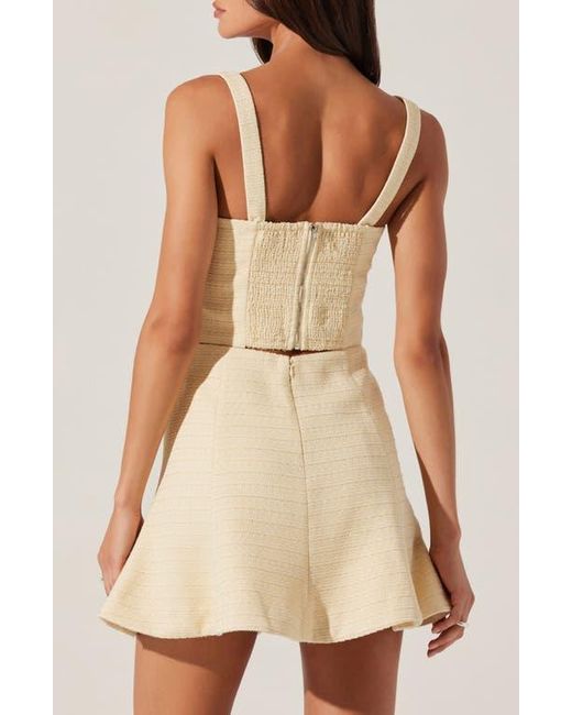 Astr Natural Kiona Diamante Tweed Crop Top