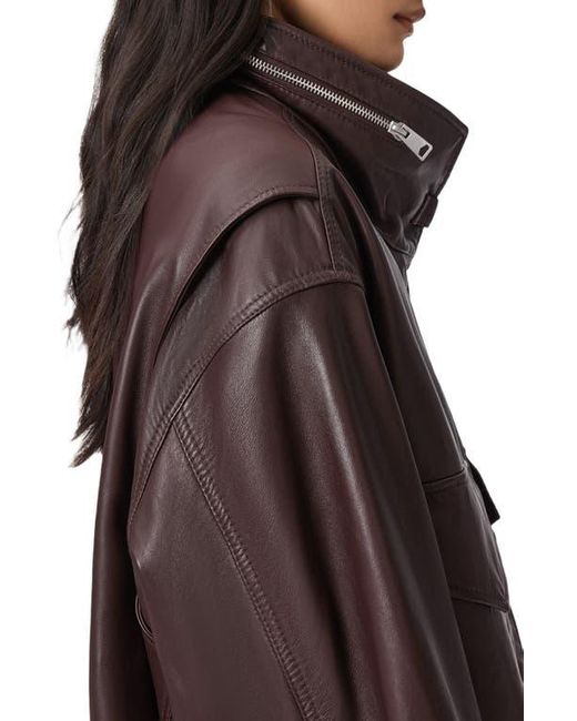 AllSaints Brown Clay Leather Jacket