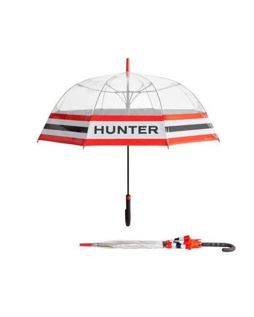 Hunter Red Classic Stripe Bubble Umbrella