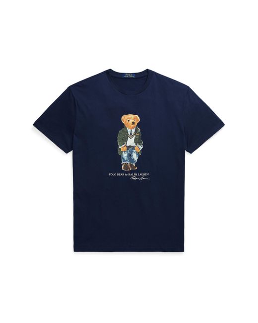 Polo Ralph Lauren Blue Polo Bear Cotton Graphic T-shirt for men