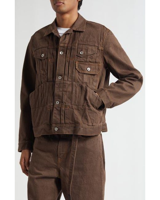 Sacai Brown Denim Trucker Jacket for men