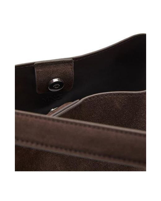 Mango Brown Suede Shopper Bag