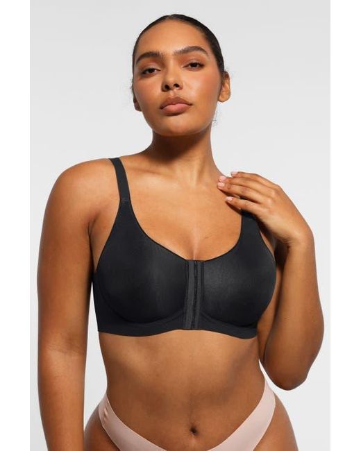 Shapellx Black Wireless Front-Hook Back Smooth Bra