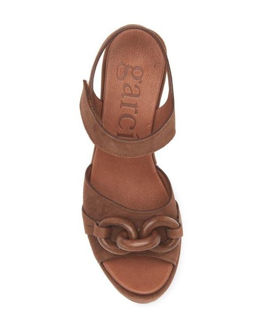 Pedro Garcia Brown Lady Ankle Strap Platform Wedge Sandal