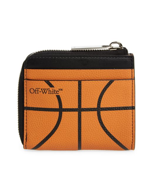 Off-White c/o Virgil Abloh Orange Basketball Leather Zip Around Wallet for men