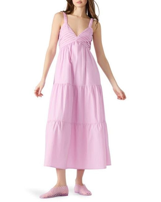 Steve Madden Pink Eliora Tiered Cotton Sundress
