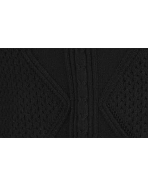 Reiss Black Fortune Cable Cotton Polo Sweater for men