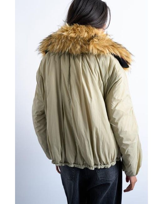 TOPSHOP Multicolor Reversible Bomber Jacket With Faux Fur Collar