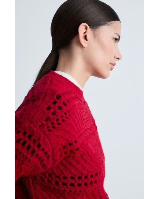 Mango Red Openwork Sweater