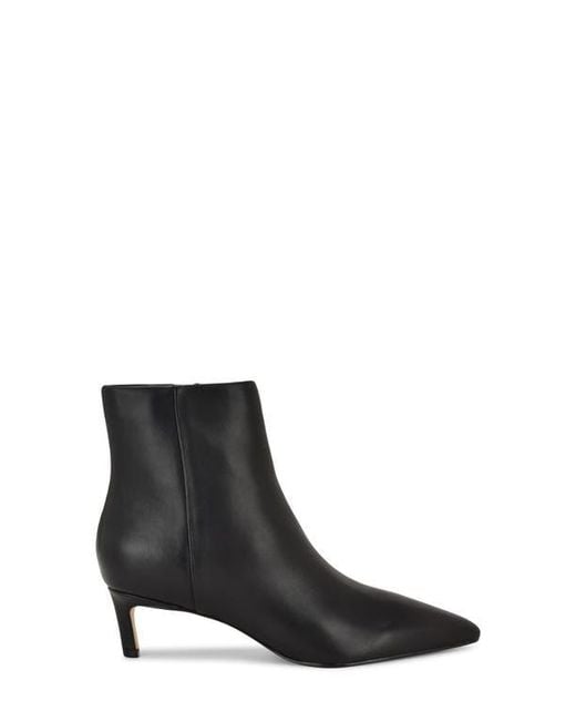 Nine West Black Brite Pointed Toe Kitten Heel Bootie