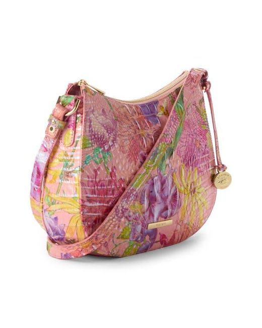 Brahmin Pink Esme Embossed Leather Shoulder Bag