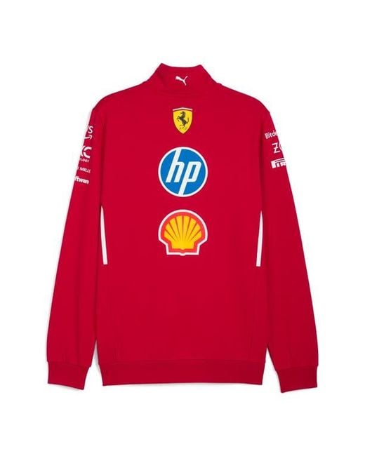 PUMA X 2025 Scuderia Ferrari Hp Driver Quarter Zip Pullover in Red