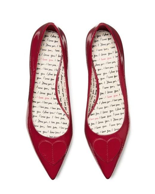 Kate Spade Red Lover Crinkle Patent Leather Low Pump