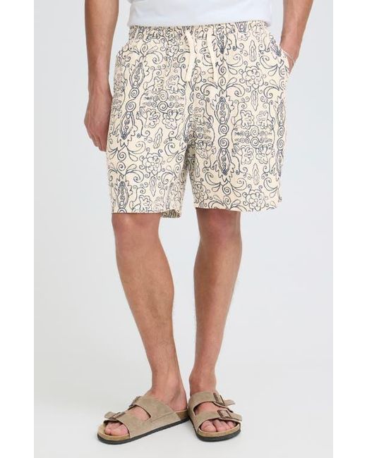 Solid Natural Liam Cotton Shorts for men