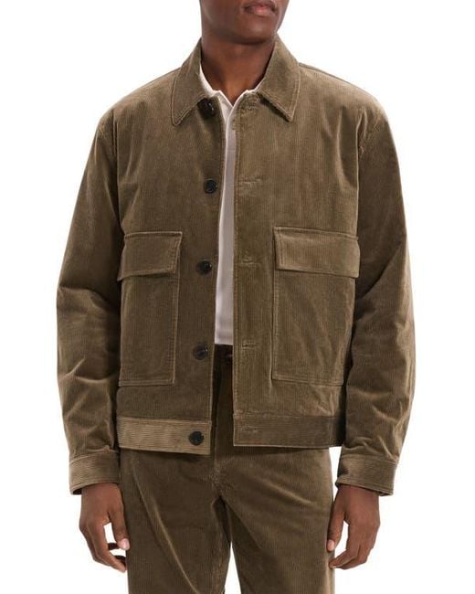 Theory Brown Perfect Corduroy Button-Up Jacket for men