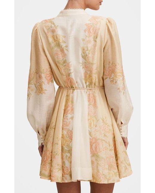 Ever New Robe EVER NEW Shyla Floral Long Sleeve Minidress in Natural | Lyst