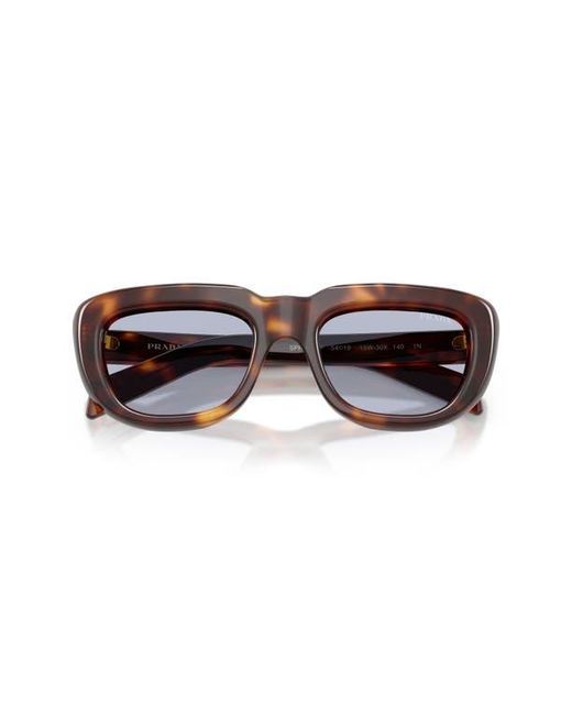 Prada Brown 53Mm Rectangular Sunglasses