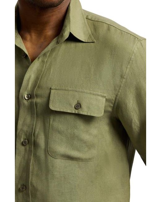 Ralph Lauren Silk & Linen Button-Up Shirt in Green for Men | Lyst Ralph Lauren Silk & Linen Button-Up Shirt in Green for Men | Lyst