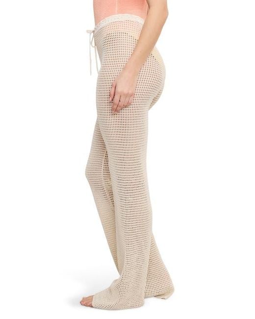 GOOD AMERICAN Natural Open Knit Cover-Up Pants