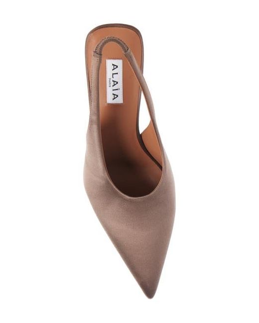 Alaïa Brown Cube Slingback Wedge Pump