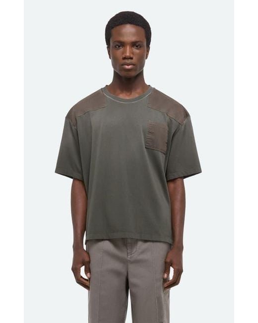 Helmut Lang Gray Patch Cotton T-Shirt for men
