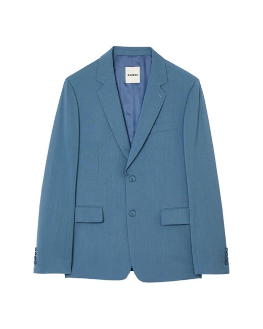 Sandro Blue Formal Virgin Wool Sport Coat for men