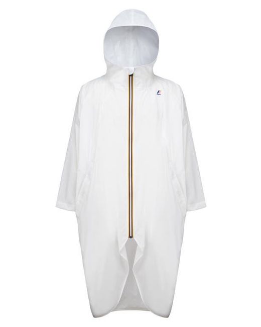 K-Way White Rennes Waterproof Packable Rain Poncho