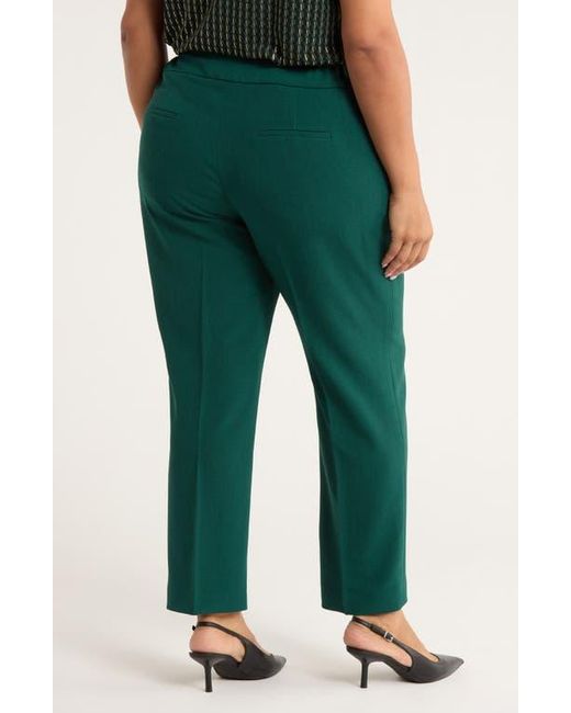 Kasper Green Flat Front Slim Pants