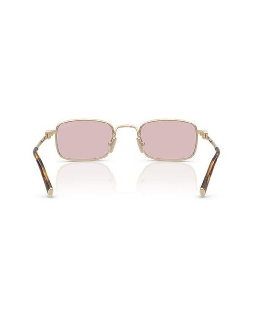 Miu Miu Pink 49Mm Rectangular Sunglasses