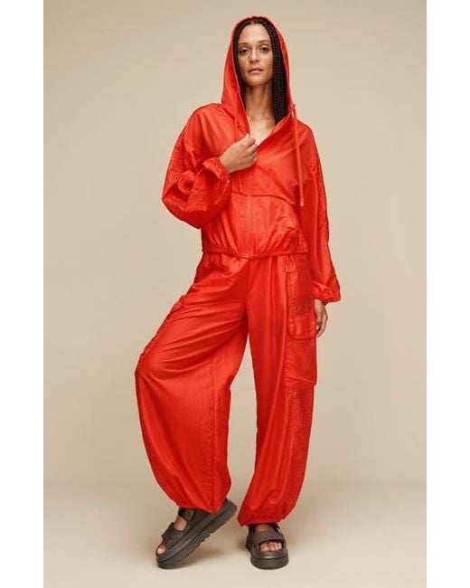 Ugg Orange Chiara Hooded Nylon Jacket